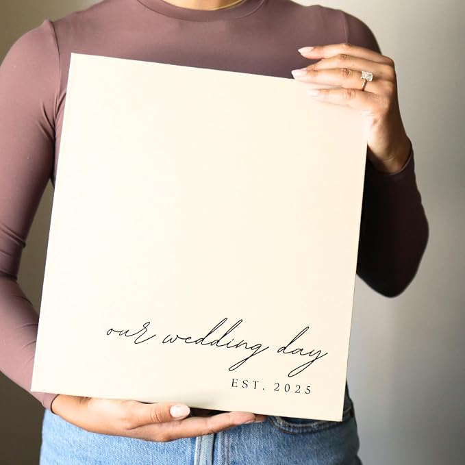 Wedding Photo Album 4x6 Pictures & Custom 2025 Year Linen Picture Scrapbook | 400 Pockets for Horizontal & Vertical Photos - Large Photo Album Book for Personalized Wedding Day Memory Keepsake - Image 2