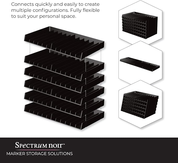 Crafter's Companion SPECN-6 Spectrum Noir Marker Storage Trays, 6/Pack,Black - Image 2
