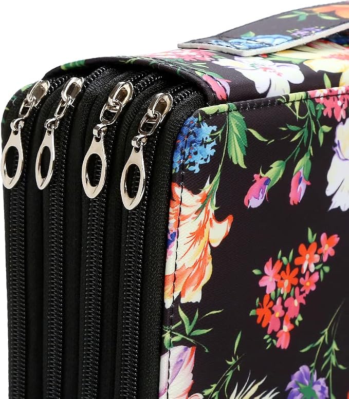 300 Slots Colored Pencil Case Organizer, 4 Layer Bag | Twill Oxford fabric,103 elastic loops,detachable handle,for travel,home storage,drawing tools,creative gifts - Image 5