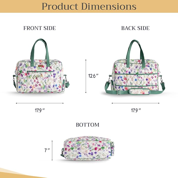 Maison d' Hermine Weekender Bags for Women Cotton Quilted Duffel Overnight Luggage Weekend Bag for Men Gym Gifts Travel | Overnight Luggage Weekend Bag for Men Gym Sports Gifts Duffle bag Business Travellers Trip Spring Summer - Image 5