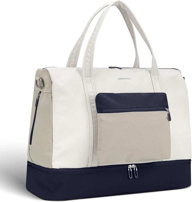 Women's Weekender bag Travel Duffel Bag with Shoe Compartment 21-inch Airline-Approved Carry-On, 2-Piece Overnight Bag Set Personal Item Luggage by GAYUAPEIABAG