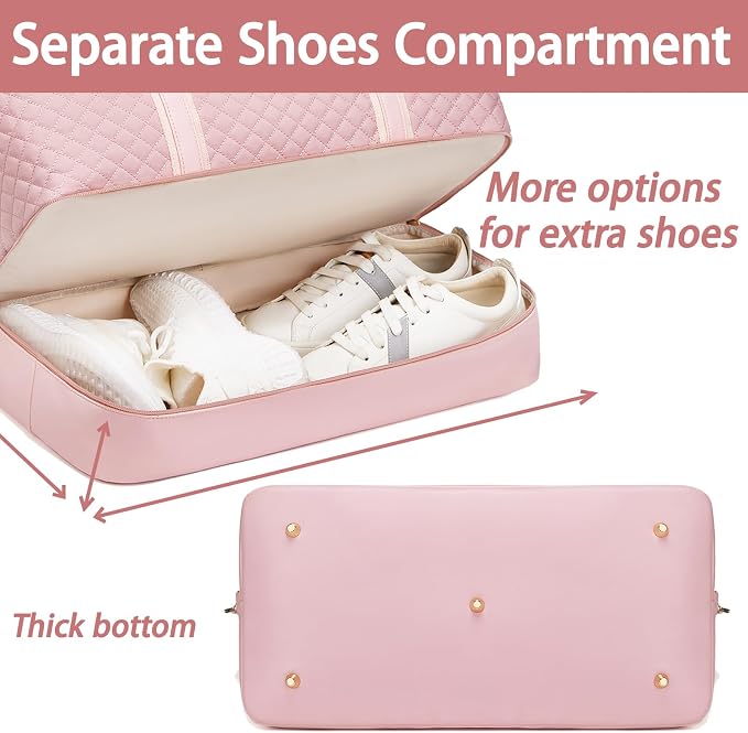Canvas Duffle Bag for Travel, Weekender Overnight Bag for Women Men with Shoe Compartment Carry on Duffle Bags for Airplanes Gym Sport Business Bag - Image 7