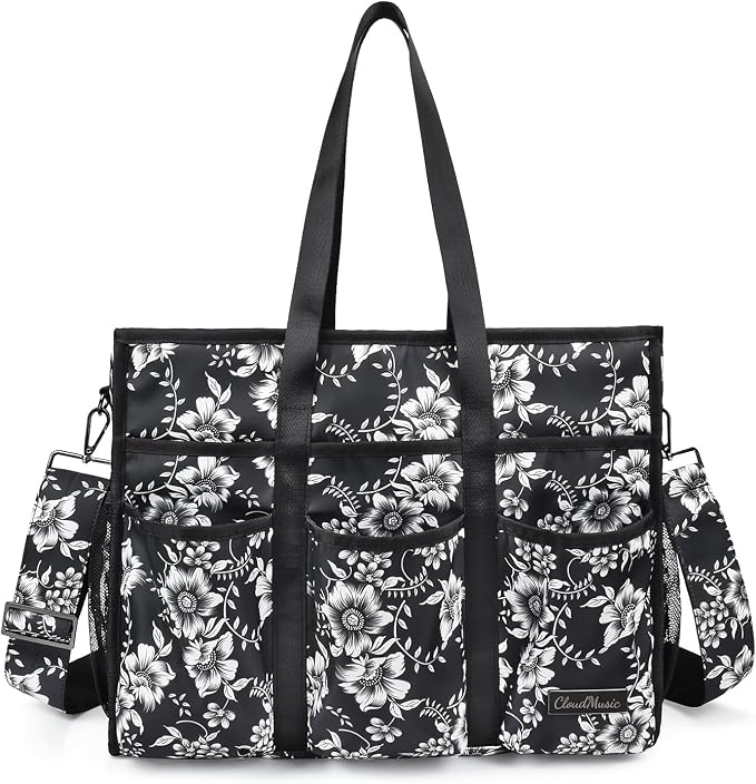 CLOUDMUSIC Large Tote Bag For Women Travel Nurse Teacher Work Waterpoof With Zipper Utility Everything Bags | Travel by CLOUDMUSIC