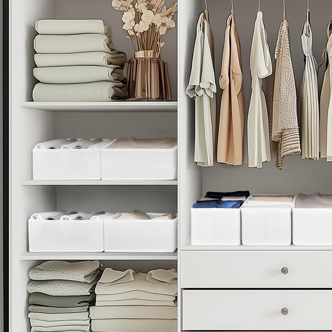 Drawer Organizer Clothes, 10 Pack Dresser Organizer for Baby Clothes, Underwear, Sock- Foldable Closet Organization and Storage Dividers Bins for Nursery, Bedroom (White) - Image 8