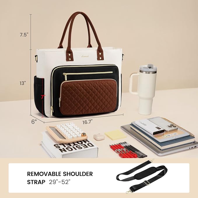 LOVEVOOK Teacher Tote Bag for Women Work, Laptop Bag Nurse Bags With Large Cup Holder, Professional Computer Briefcase Business Handbag, Diaper Bag Mother Gift, 15.6 Inch - Image 8