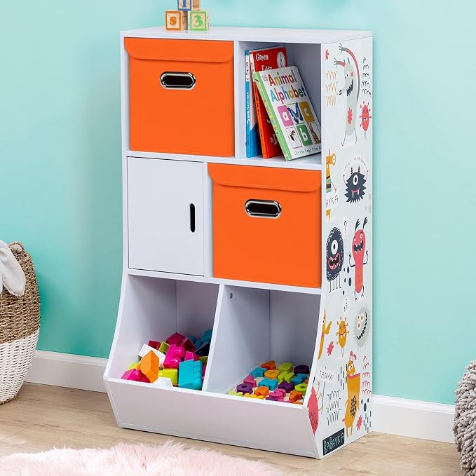 Closet Organizers Fabric Storage Bins With Lids Collapsible Cube Storage Organizer Basket With Handles,Storage Boxes for Clothes Storage,Office,Laundry,Shelves,6 Pack,（Orange） - Image 4