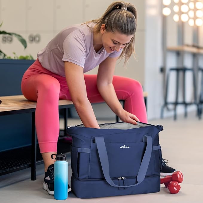Gym Bag for Women, Personal Item Travel Bag with Shoes Compartment for Trip | Weekender Overnight Duffel Bag with Wet Pocket, Hospital Bag for Women Labor Delivery, Carry On Bag for Travel, Gym, Weekend - Image 2