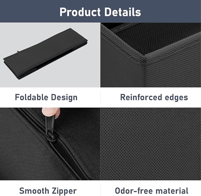 DIMJ Drawer Organizer Clothes 14 Pack - Foldable Baby Organizers and Storage & Dresser Organizer for Bedroom, Closet - Nursery Organization Dresser Dividers for underwear, Sock,Bra, Belt, Tie, Black - Image 4