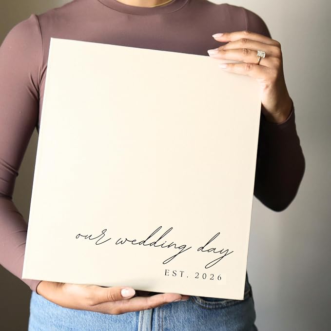 Wedding Photo Album 4x6 Pictures & Custom 2026 Year Linen Picture Scrapbook | 400 Pockets for Horizontal & Vertical Photos - Large Photo Album Book for Personalized Wedding Day Memory Keepsake - Image 2