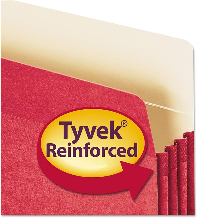 Smead File Pocket, Straight-Cut Tab, 3-1/2" Expansion, Letter Size, Red, 25 per Box (73231) - Image 2