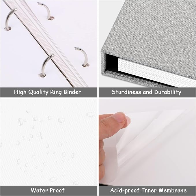 Zesthouse 18 In Photo Album Self Adhesive with Picture Display Window, 3-Ring Scrapbook Albums 60 Pages Holds 10x12 8x10 5x7 4x6 Photos, DIY Photo Book Ideal Gift for Family Wedding Baby - Image 5