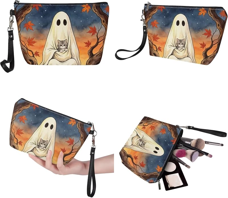 GIFTPUZZ Women Top Handle Bags Handbags with Zipper Leather Wallet Cash Card Phone Holder and Makeup Bag Set 3pcs - Image 6