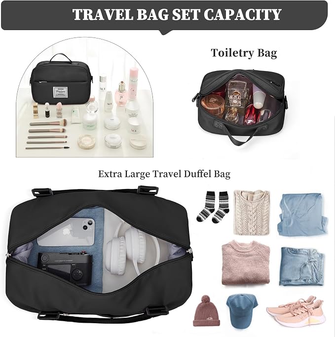 Weekender Bags for Women, Carry-On Overnight Travel Duffel Bag | Travel Bag with Shoes Compartment & Toiletry Bag, Extra Large - Image 2