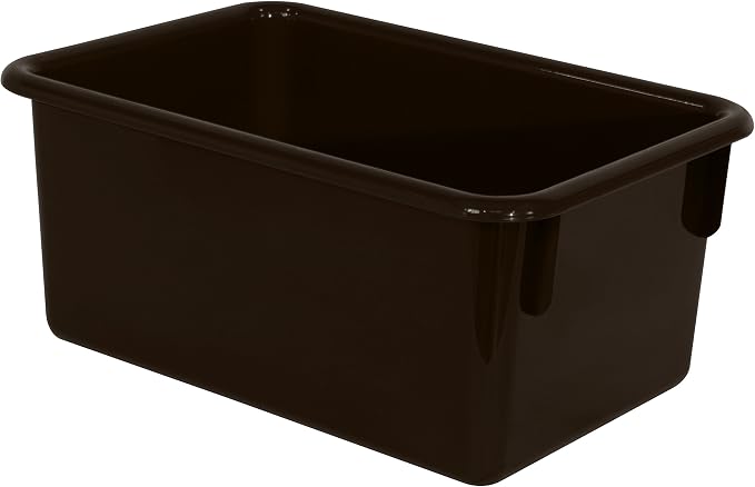 Wood Designs Cubby Storage Bin, Heavy Duty Plastic Containers for Kids Brown Cubby Tray Set of 25 - Image 2