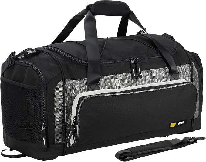 MIER Large Gym Bag for Men 60L Duffel Bag with Shoe Compartment | Lightweight & Durable Sports Duffles; Suited for Workout Fitness Travel Weekender; Water Resistant; Adjustable Shoulder Strap by MIER