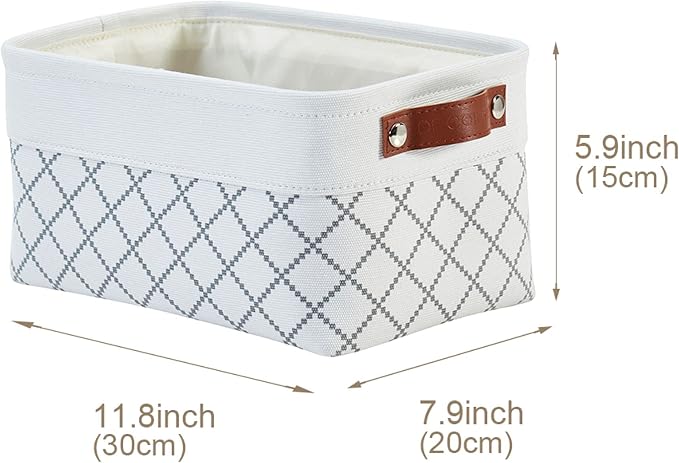 DECOMOMO Small Storage Basket, Closet Storage Bins, Baskets for Organizing Shelves (White Check, Small - 6 Pack) - Image 7