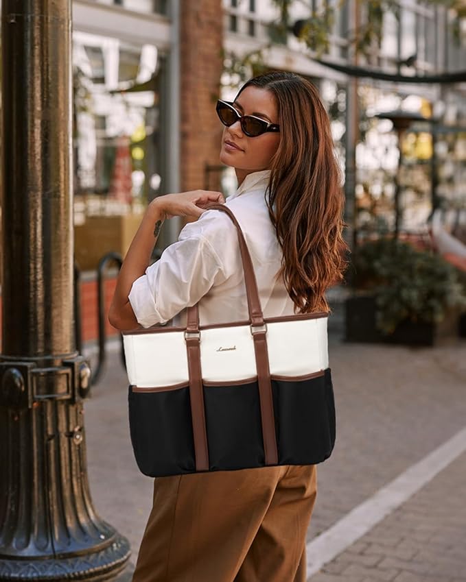 LOVEVOOK Work Tote Bag for Women, 17 lnch Laptop Bag for Women, Nurse Teacher Tote Bag, Utility Professional Computer Bag For Work/Travel/College/Daily, Large Purse Handbag With Multi Pockets - Image 2