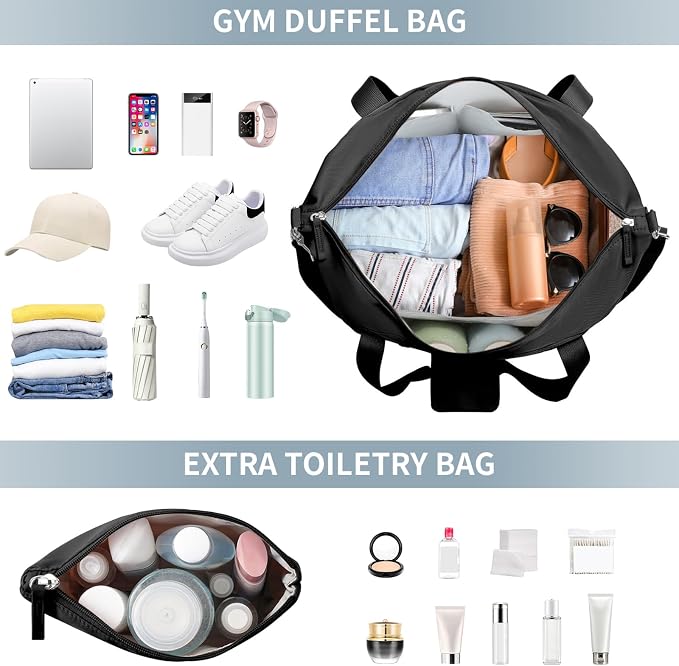Gym Bag for Women, 45L Carry On Travel Duffel Bag with Shoes Compartment | Weekender Overnight Duffel Bag with Wet Pocket, Hospital Bag for Women Labor Delivery, Carry On Bag for Travel, Gym, Weekend - Image 4