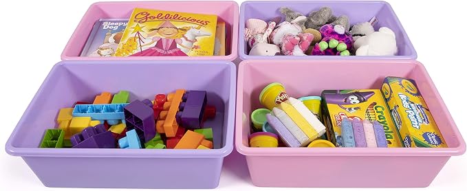 Humble Crew Plastic Storage Bins for Kids, Large Removable Toy Organizer | BPA-free, lightweight, fits cubbies and bookshelves, compatible with most toddler shelving for playroom, bedroom, or nursery - Image 3