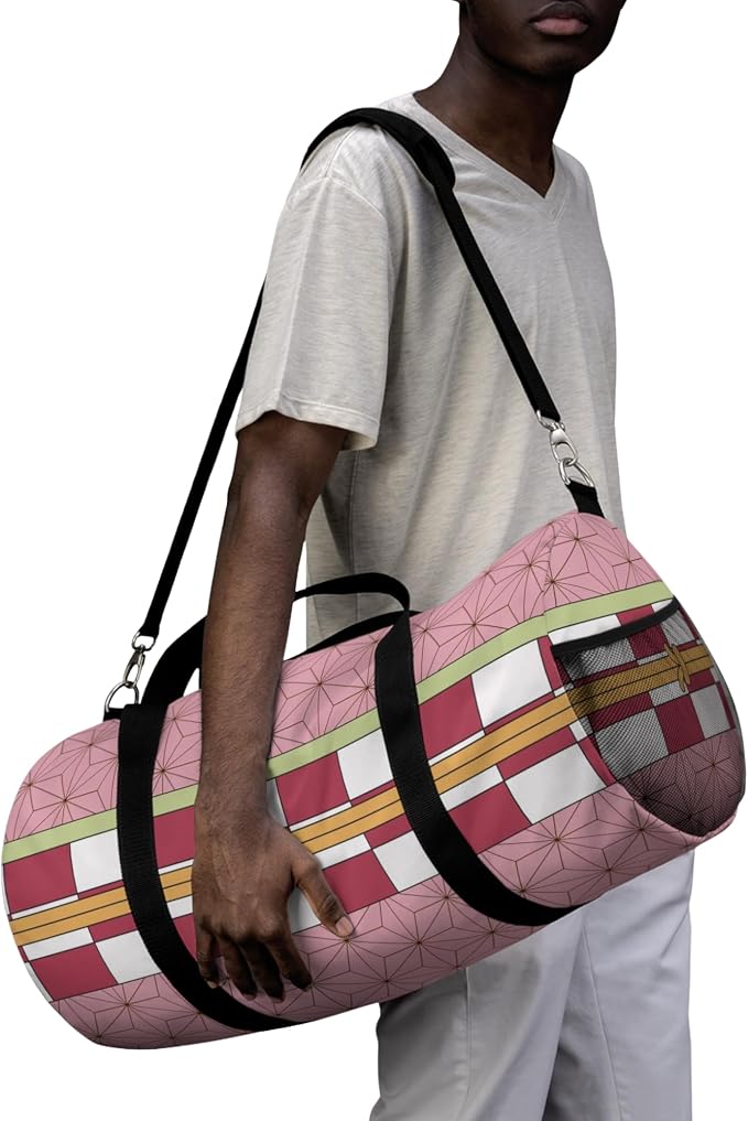 Anime Gym Bag for Women Men - Large Capacity Waterproof Workout Fitness Travel Sports Bags Fashion Street Camping Expandable Carry On Duffle Bag For Couple (Pink Nzka) PTY - Image 2