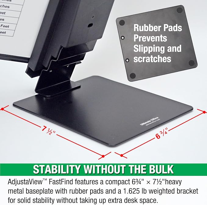 Ultimate Office FASTFIND 10-Pocket Desk Reference Display Organizer, Black | Compact, Heavy-Duty, Weighted Metal Base Takes up Minimial Desk Space While Keeping Your Display Organizer Firmly in Place. - Image 6