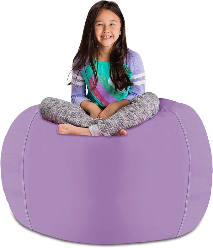 Posh Stuffable Kids Stuffed Animal Storage Bean Bag Chair Cover - Childrens Toy Organizer, X-Large 48" - Heather Lavender by PoshCreations