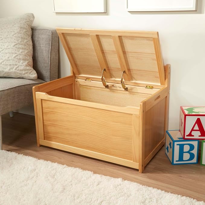 Melissa & Doug Wooden Toy Chest - Light Wood Furniture for Playroom, Blonde Kids Toy Box, Wooden Box Storage Organizer, Children's Furniture Chest - Image 6