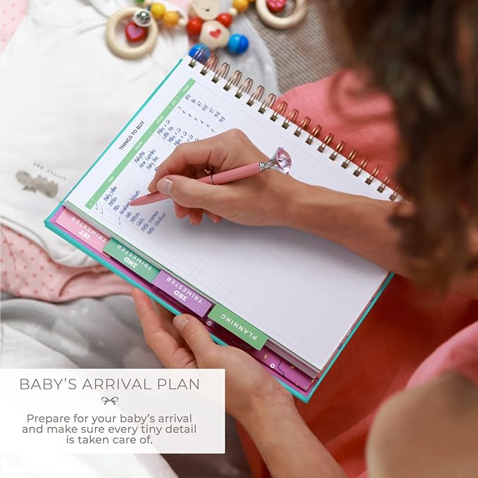 Clever Fox Pregnancy Journal, Expecting First Time Mom Planner Turquoise | Organized pregnancy & baby diary with weekly countdown calendars & checklists, maternity memory book, ivf 9 x 10.5 in - Image 5