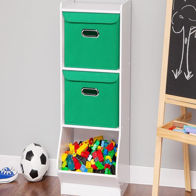 Closet Organizers Fabric Storage Bins With Lids Collapsible Cube Storage Organizer Basket With Handles,Storage Boxes for Clothes Storage,Office,Laundry,Shelves,6 Pack,（Green） - Image 4