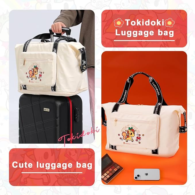 Tokidoki Unicorno Foldable Duffle Bag for Travel, 40L Expandable Weekender Bags with Trolley Sleeve Overnight Bags for Travelling - Image 3