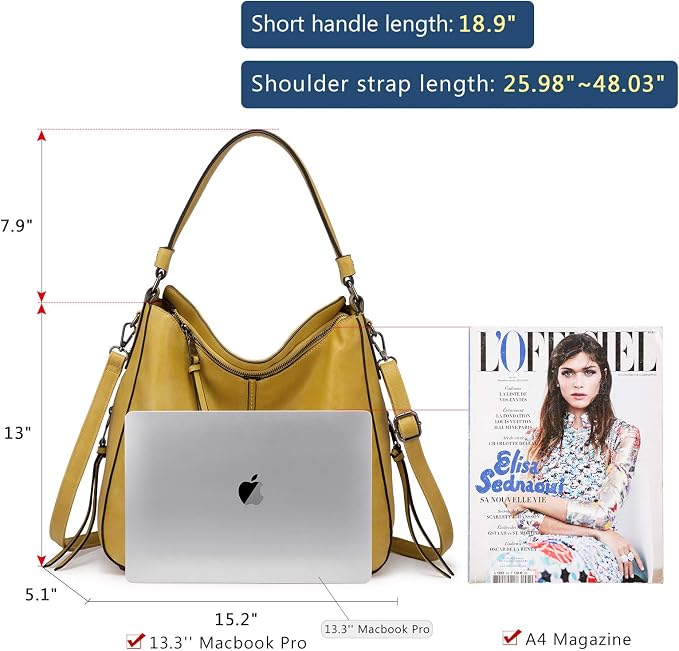 Hobo Crossbody Bag for Women, Designer Shoulder Purse Handbags - Image 2