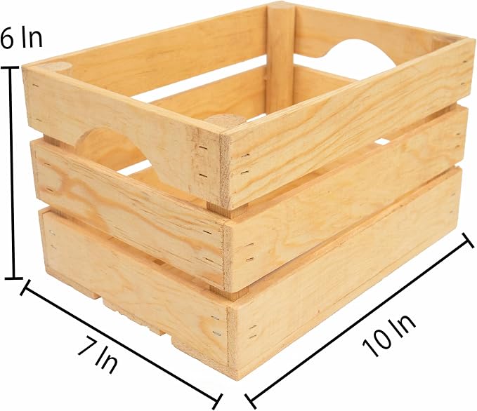 VINTAYARD Rustic Wood Crates for vintage decorative display, Small Crate set for storage and farmhouse style decor, wooden boxes made from 100% Wood (Small Set of 3) - Image 4