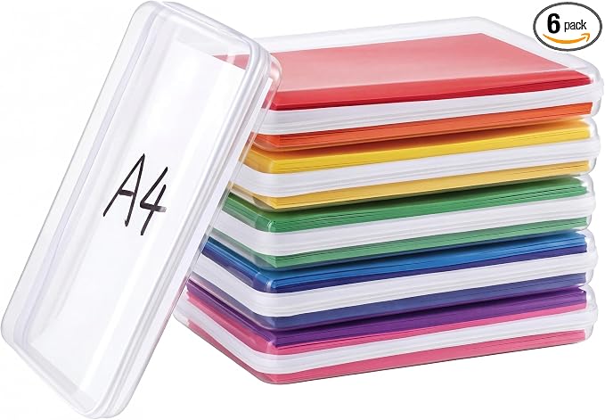 CoiiJoii 6PCS A4-Size Clear Hard Shell Zippered Case, Diaper Bag Organizing Pouches, Waterproof Cosmetic Bag, Storage Organizer Bins by CoiiJoii