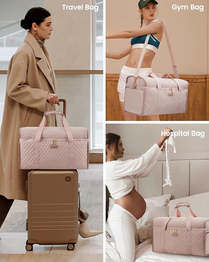 LOVEVOOK Travel Duffle Bag - Weekender & Overnight Bag with Toiletry & Wet Pocket, Carry-On Size, 3pc Set - Image 7