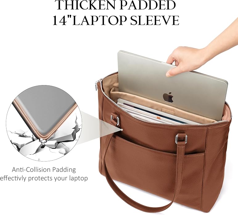 befen Genuine Leather Tote Bag for Women, Large Tote Bag for Women for Work Purses Satchel Handbags with Top Handles - Image 3