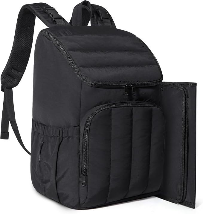 BAGSMART Diaper Bag Backpack with Changing Pad, Insulated Bottle Holders | Large Capacity, Water-resistant, Puffer Travel Baby Bag for Mom Dad Girl Boy, Pañaleras Para Bebe, Baby Shower Gifts by BAGSMART