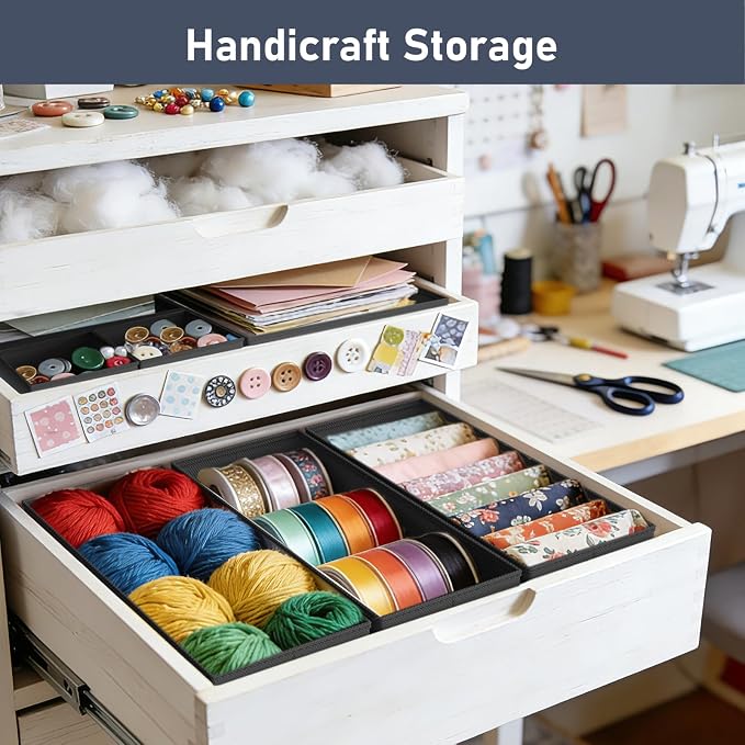 DIMJ Drawer Organizer Clothes - 26 Pack Baby Dresser Organizer for Nursery Closet Organization, Fabric Drawer Organizer Bins for Underwears Socks Bras, Foldable Storage Dividers for Bedroom - Image 6
