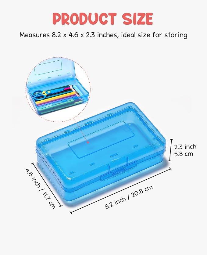 GAMENOTE Assorted Colors Plastic Pencil Case Box 6pcs Rotating Art Supply Organizer Office School Supplies for Kids Desk Organizers - Image 2
