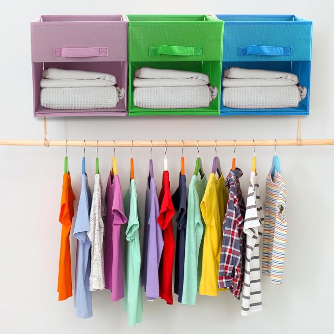 Windyun 8 Pack 11" Collapsible Thick Oxford Fabric Cube Storage Bins Sturdy Foldable Organizer Boxes with Reinforced PP Board, Front Handle & Clear Window for Closet Wardrobe Shelf Cloth Book Baskets - Image 6