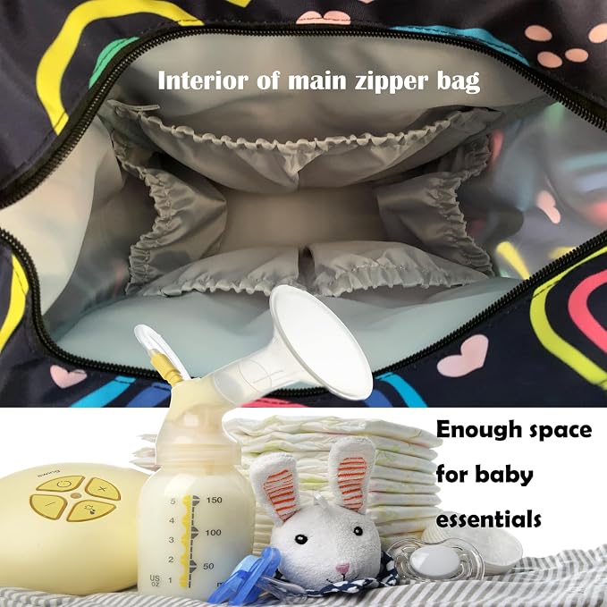 MNSRUU Diaper Bag Magic Galaxy Bat Diaper Bag Backpack Multifunction Travel Diaper Bag Tote Large Capacity Diaper Changing Backpacks for Moms Dads - Image 6
