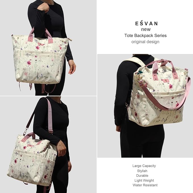 Diaper Tote Bag Totepack Backpack Crossbody Bag 3 in 1 for Women Laptop Backpack Multifunctional with Insulated Pockets - Image 6