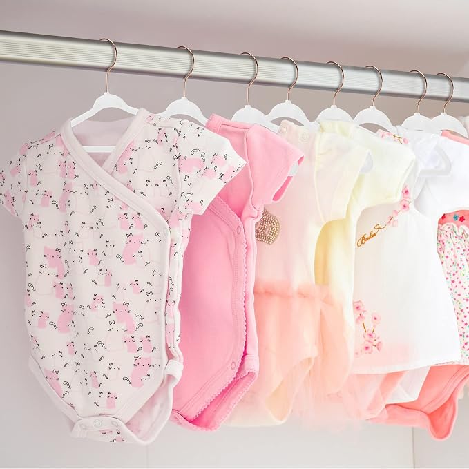 100 Pack White Velvet Baby Clothes Hangers Bulk with Swivel Hooks 11.4 Inch Non Slip Space Saving Newborn Velvet Hangers Durable for Infant Nursery Toddler Kids Children(Baby,White) - Image 5