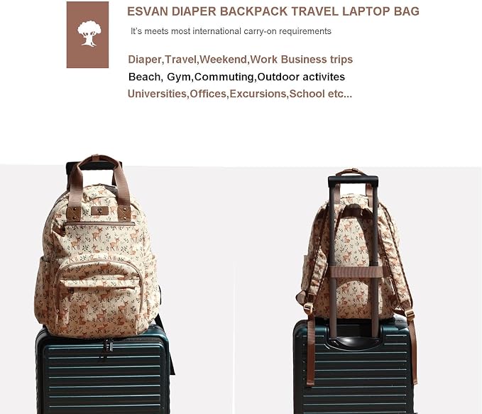 Diaper Bag Backpack Corduroy Multifunction Baby Fashion Travel Pack office Laptop Bag - Image 5