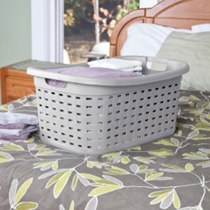 Sterilite Cement Gray Durable Weave Laundry Basket with Wicker Pattern (18 Pack) - Image 5