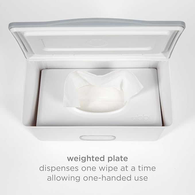 Ubbi Set of 2 Baby Wipes Dispensers with Weighted Plates and Secure Seals, Nursery and Baby Registry Essential to Keep Wipes Fresh and Changing Table Organized, Gray | Rubber Seal Keeps Wipes Fresh, Non-Skid Feet, Holds Standard Pack of Wipes, Baby Cha... - Image 3