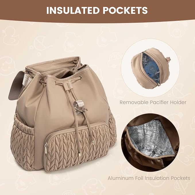 LOVEVOOK Diaper Bag Backpack, Small Baby Bag, Cute Baby Diaper Bag, Stylish Water-Resistant Travel Baby Bag for Mom, Baby Backpack with Changing Pad, Stroller Straps -Blue - Image 4