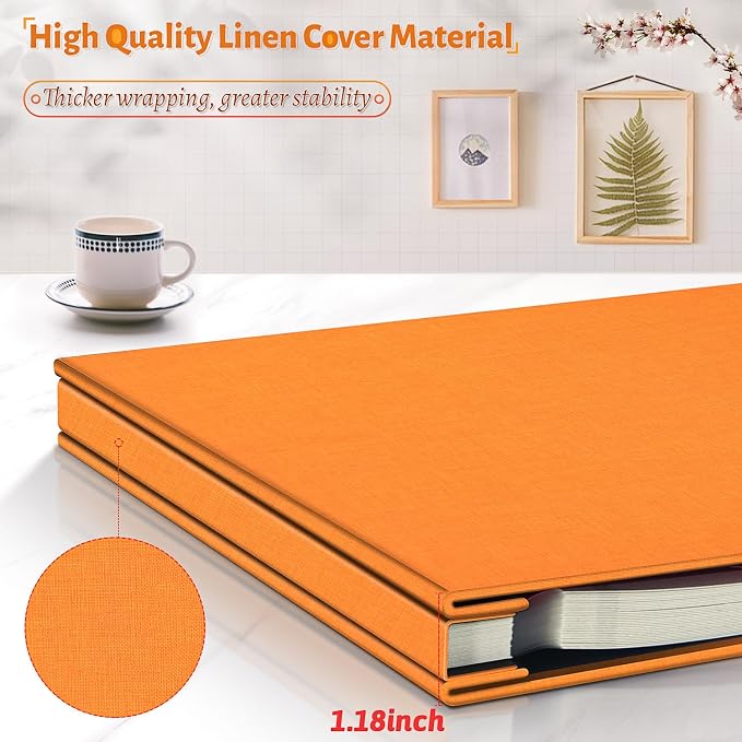 Artfeel Photo Album Self Adhesive Scrapbook,60 Pages Large Photo Book for 4x6,5x7,8x10 Pictures,DIY Album for Baby Wedding Family Travel Birthday,with Metallic Pen and Scraper - Image 5