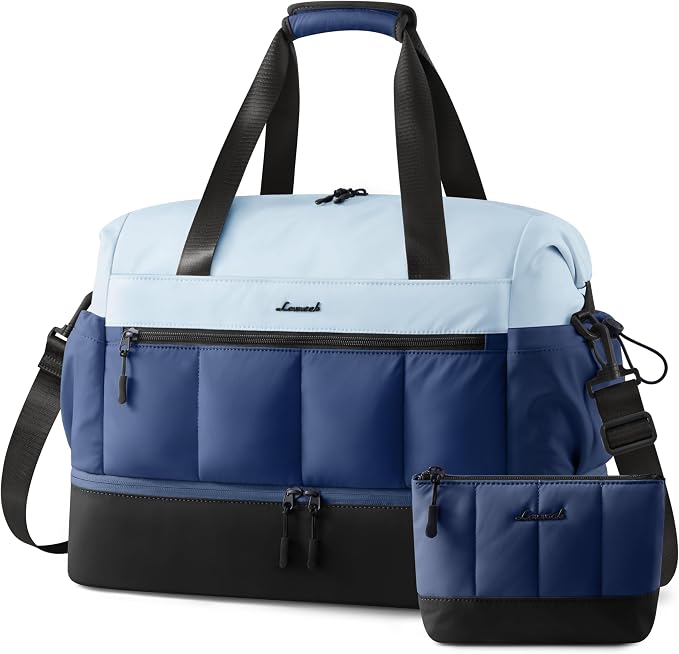 LOVEVOOK Travel Duffel Bag, Weekender Bags for Women, Large Overnight Bags with Shoe Compartment, 38L Carry on Gym Hospital Bag with Wet Pocket, 2 Pcs by LOVEVOOK