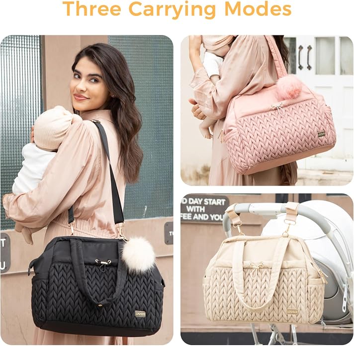 Asha Diaper Bag Tote For Daily Use, Travel Shoulder Diaper Bag With Long Strap - Image 2