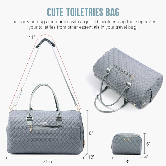 LOVEVOOK Travel Duffle & Weekender Bag for Women - Carry On, Overnight, Gym & Mommy Hospital Bag with Toiletry & Shoe Compartment - Image 2